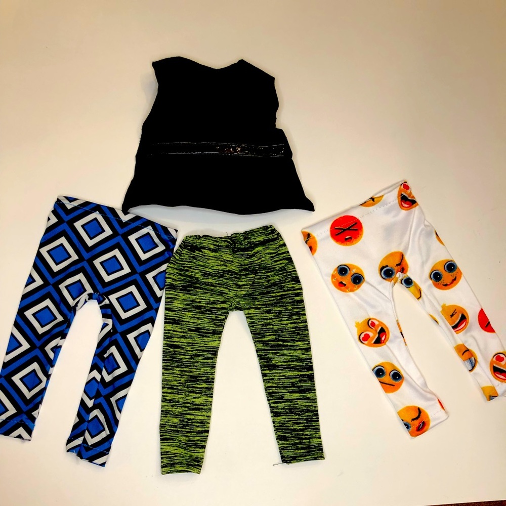 Doll American Girl size, 18 inch, doll clothes, 3 outfits: 4 pieces